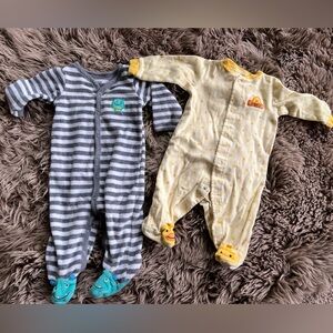 6 month Button Up Footie Pajamas